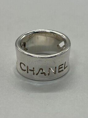 Chanel Logo Wide Ring Clover